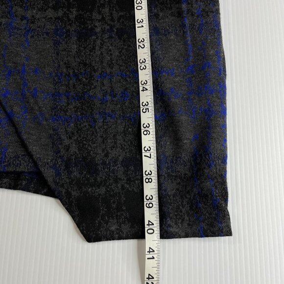 Betsey Johnson‎ Dress Asymmetrical Plaid Knit Career Formal Sheath Sz 12 - Picture 7 of 8